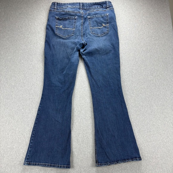 Maurices Jeans Womens 16 Long Mid Rise Flared Bootcut Stretch Blue Denim Casual - Picture 7 of 14